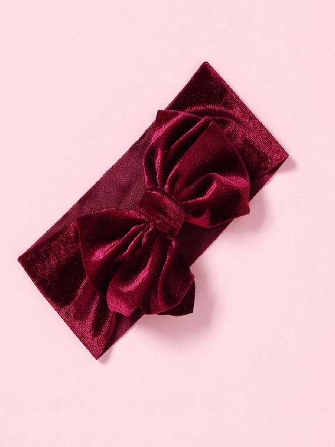 

AQUASTREET Girls Maroon Velvet Big Bowknot Embellished Hairband