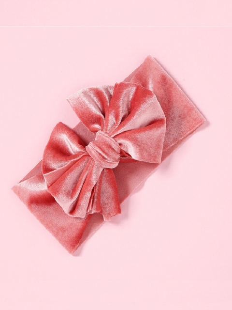 

AQUASTREET Girls Pink Velvet Big Bowknot Embellished Hairband