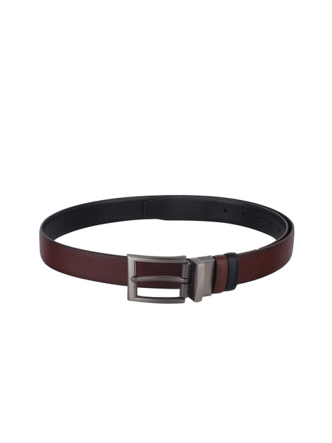 

Swiss Design Men Maroon Textured Belt