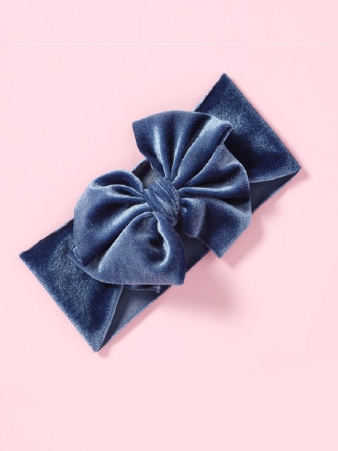 

AQUASTREET Girls Blue Velvet Big Bowknot Embellished Hairband