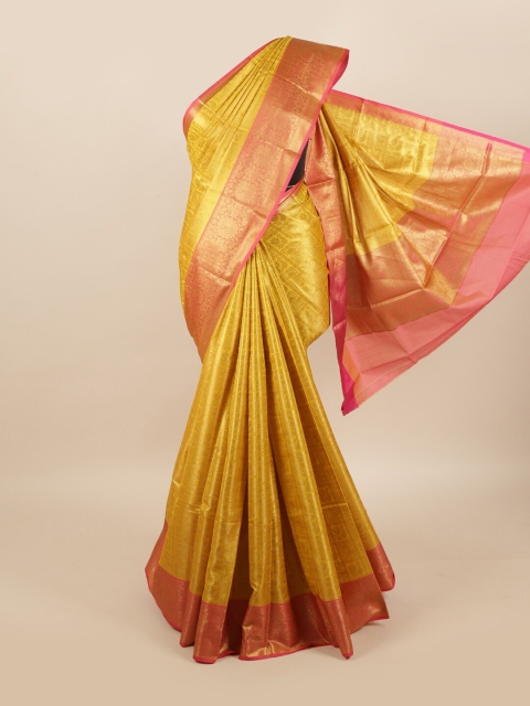 

Pothys Yellow & Pink Woven Design Zari Art Silk Banarasi Saree