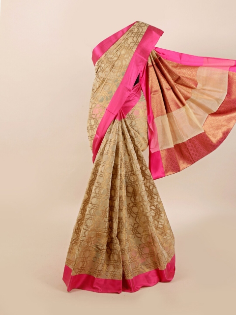 

Pothys Cream & Pink Woven Design Saree
