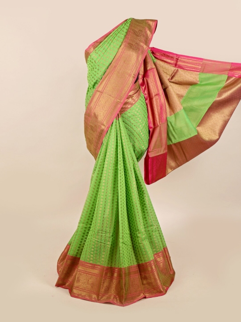 

Pothys Green & Pink Woven Design Saree
