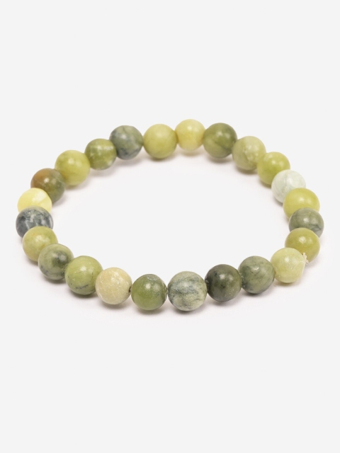 

BuckleUp Unisex Green Vesonite Crystals Handcrafted Elasticated Bracelet