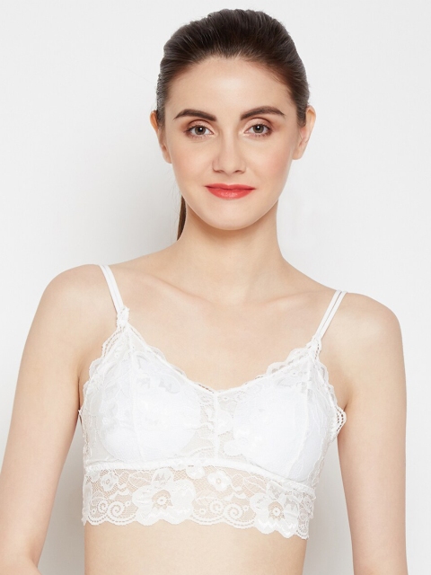 

Golden Girl White Floral Bralette Bra Half Coverage 379 Whitee_30C