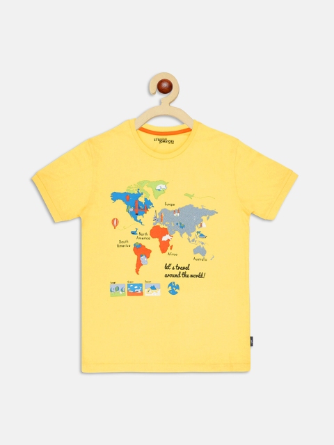 

Lil Tomatoes Boys Yellow Typography Printed T-shirt