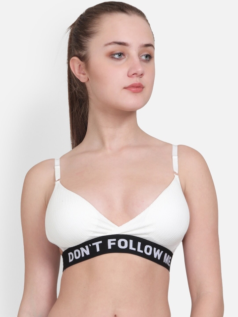 

Lebami White & Black Bralette Bra Half Coverage