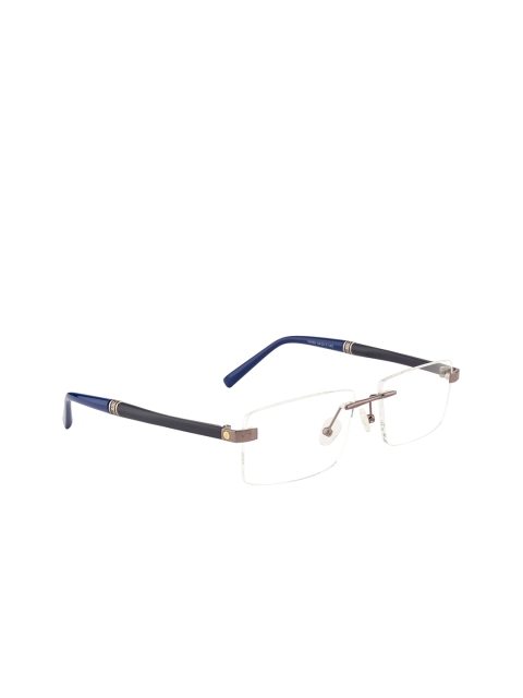 

Ted Smith Unisex Blue & Black Rimless Rectangle Frames