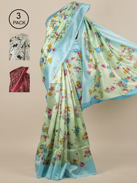 

Pothys-Pack of 3 Assorted Jute Print Sarees