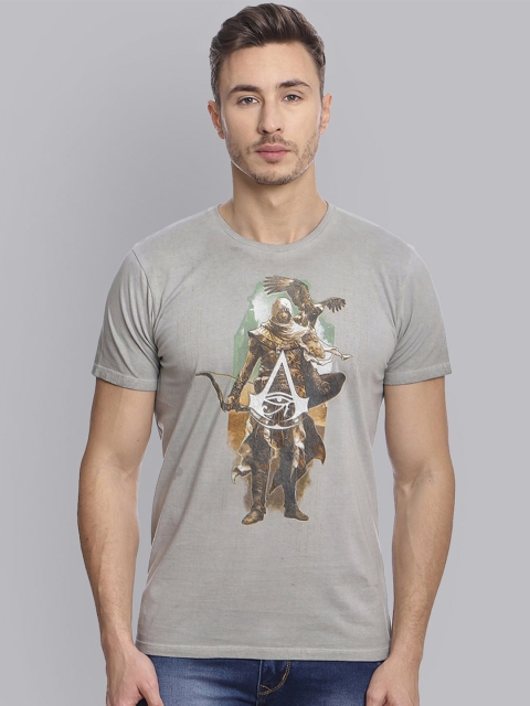 

Free Authority Men Grey Assassins Creed Printed Pure Cotton T-shirt