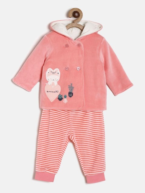 

MINI KLUB Girls Pink Printed Shirt with Pyjamas