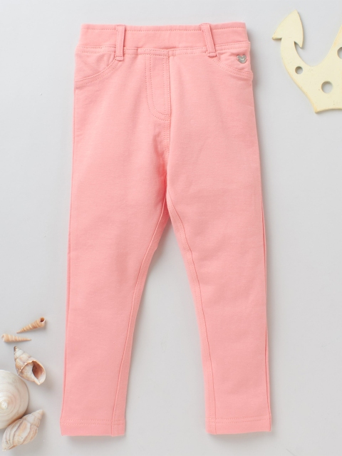 

Ed-a-Mamma Girls Pink Solid Ankle-Length Jeggings