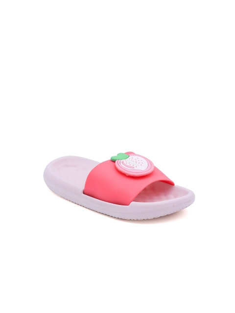 

FEETWELL SHOES Unisex Kids Pink & White Rubber Sliders