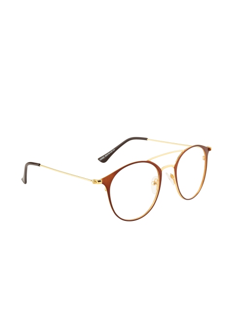 

Ted Smith Unisex Gold & Maroon Full Rim Aviator Frames TSOM0002_C4