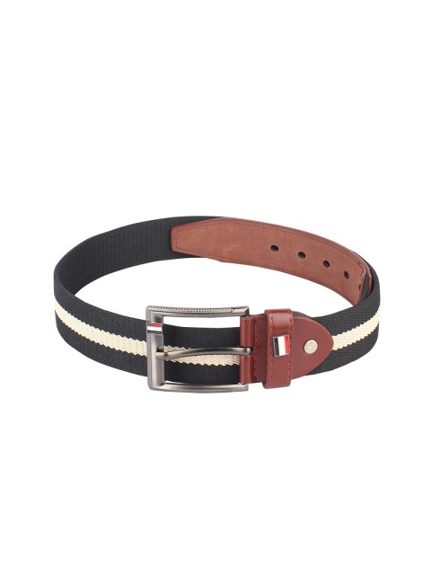 

Swiss Design Men Black Striped Belt