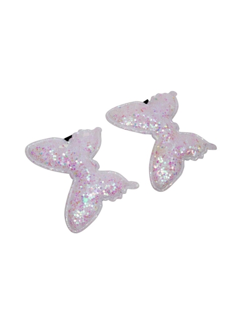

Stoln Girls Pink & White Set of 2 Embellished Tic Tac Hair Clip