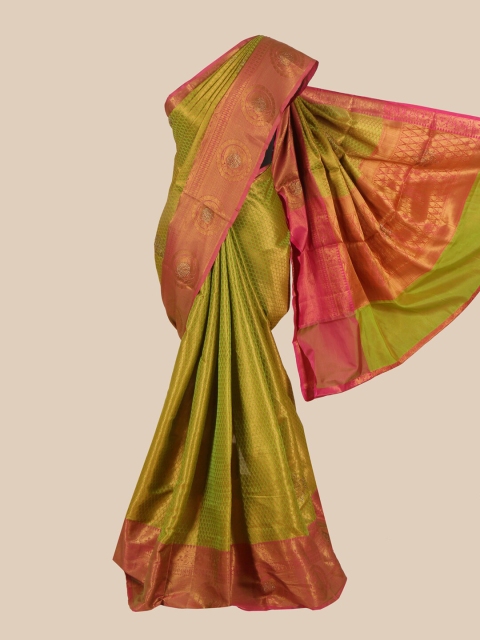 

Pothys Green & Pink Zari Art Silk Banarasi Saree