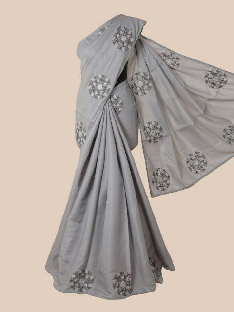 

Pothys Grey & White Art Silk Saree