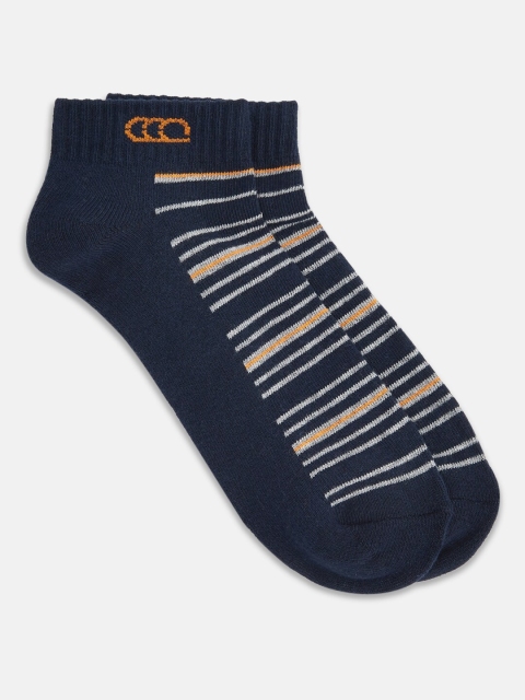 

Ajile by Pantaloons Men Navy Blue & White Striped Above Ankle-Length Socks