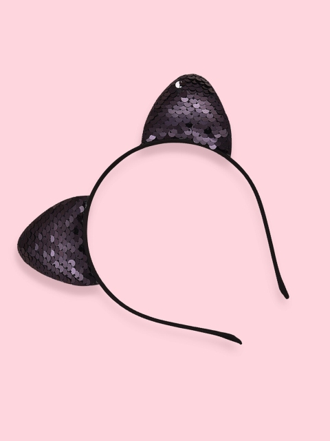 

AQUASTREET Women Black Sequined Cat Ear Hairband