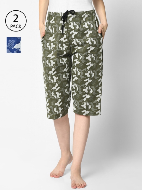 

VIMAL JONNEY Women Multicoloured 2 Printed Lounge Shorts, Multi