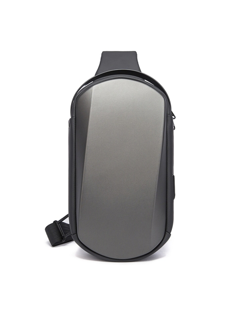 

BANGE Unisex Grey & Black Backpack with USB Charging Port