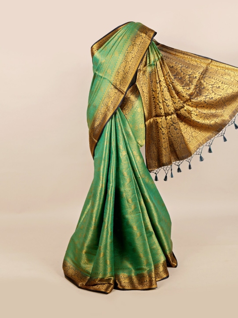 

Pothys Green & Black Woven Design Art Silk Banarasi Saree