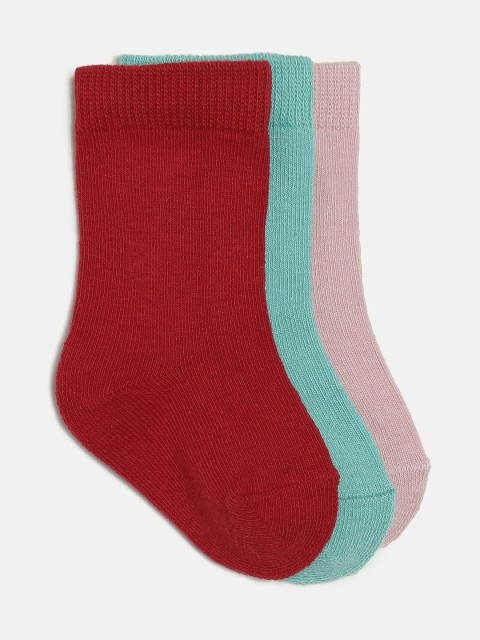 

MINI KLUB Infant Girls Pack Of 3 Solid Above Ankle-Length Socks, Maroon