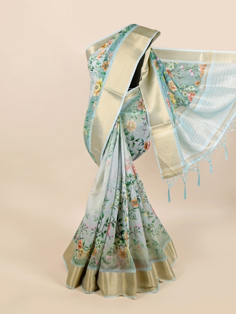 

Pothys Green & Pink Floral Zari Art Silk Saree