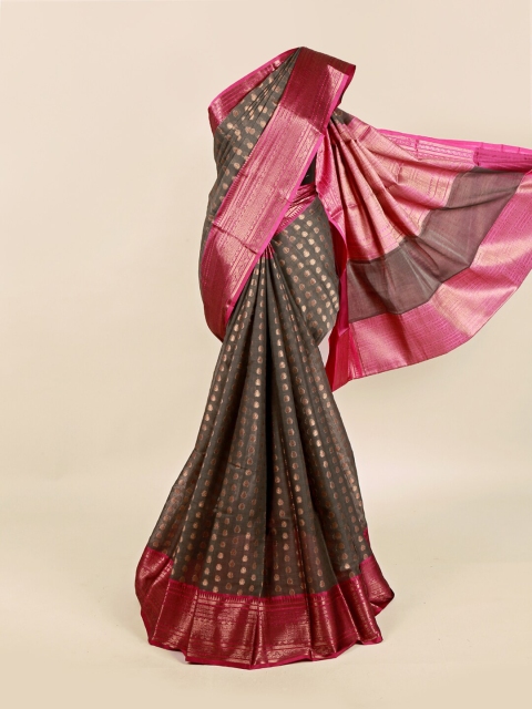 

Pothys Grey & Pink Woven Design Saree