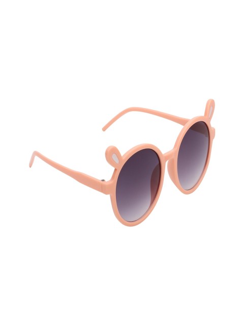 

Olvin Girls Grey Lens & Yellow Oval Sunglasses with UV Protected Lens, Peach