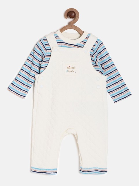 

MINI KLUB Boys White & Blue Striped T-shirt with Dungaree