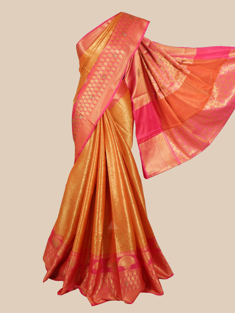 

Pothys Orange & Pink Woven Design Zari Art Silk Banarasi Saree