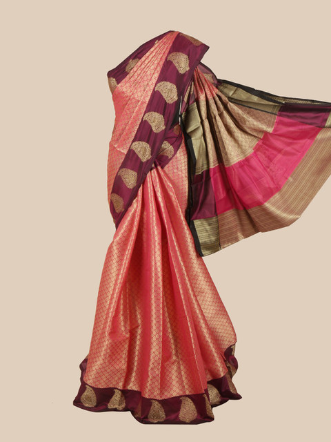

Pothys Pink Woven Design Art Silk Banarasi Saree