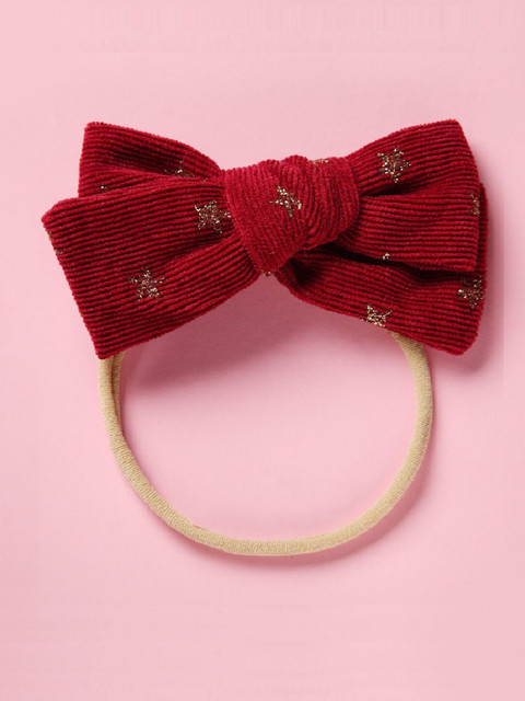 

AQUASTREET Girls Maroon & Brown Bow with Stars Ponytail Holders
