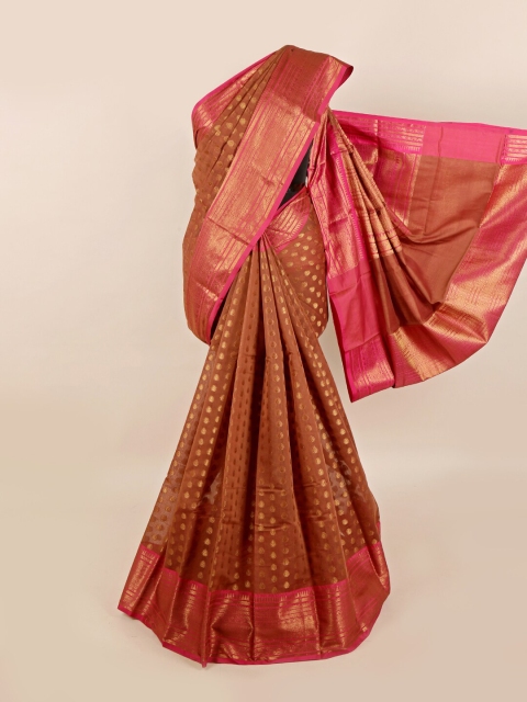 

Pothys Brown & Pink Woven Design Saree