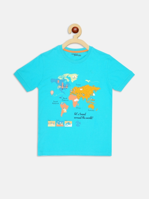 

Lil Tomatoes Boys Blue Typography Printed T-shirt