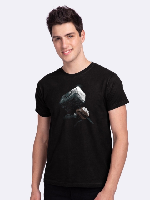 

Bewakoof Men Black & White Thor Printed T-shirt