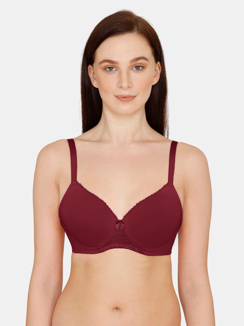 

Zivame Maroon T-shirt Bra Medium Coverage Lightly Padded