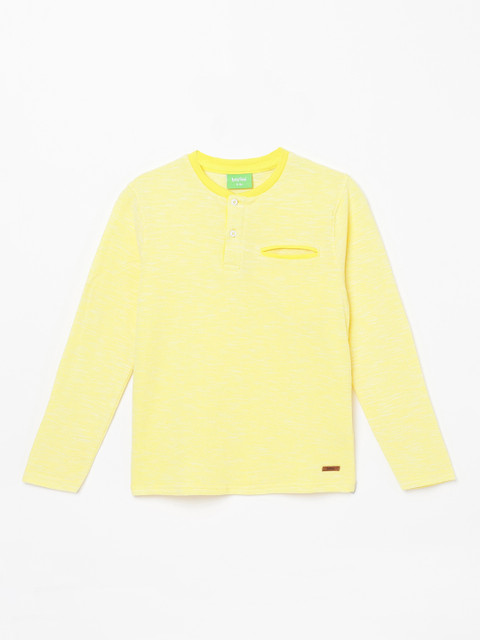 

Bossini Boys Yellow Henley Neck T-shirt