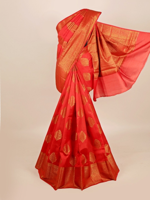 

Pothys Red & Orange Woven Design Pure Silk Saree