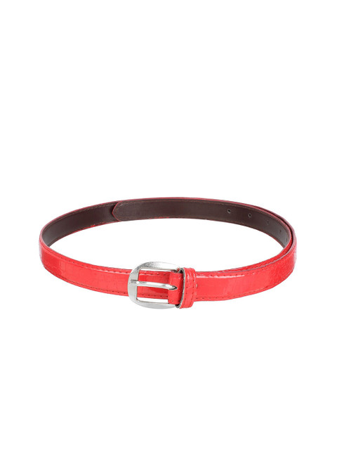 

Swiss Design Women Red Textured Belt