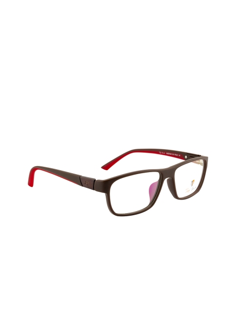 

Ted Smith Unisex Coffee Brown & Red Full Rim Rectangle Frames