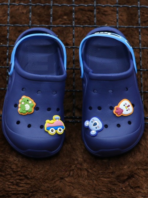 

FEETWELL SHOES Unisex Kids Blue Croslite Clogs