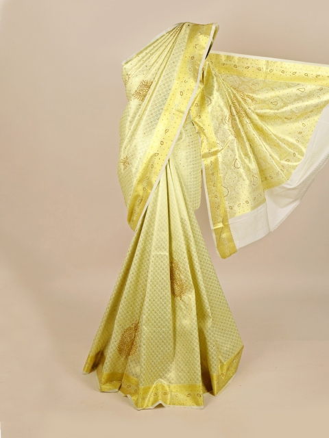 

Pothys Cream Woven Design Pure Silk Kanjeevaram Saree