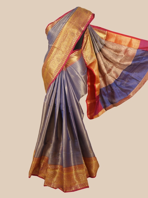 

Pothys Blue Woven Design Zari Art Silk Banarasi Saree