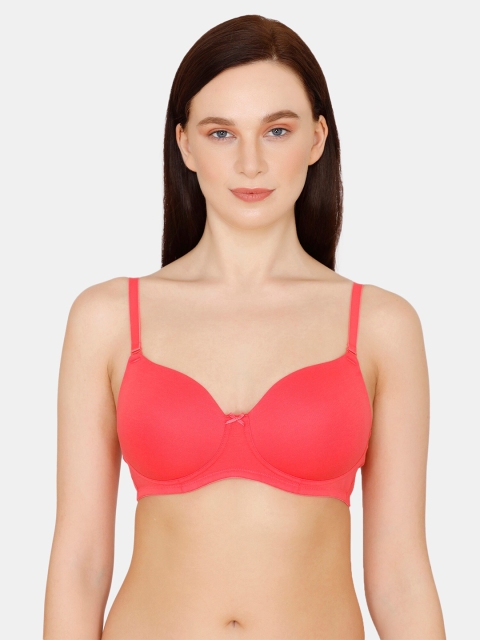 

Zivame Red T-shirt Bra Half Coverage Lightly Padded ZI1951FASHAPINK