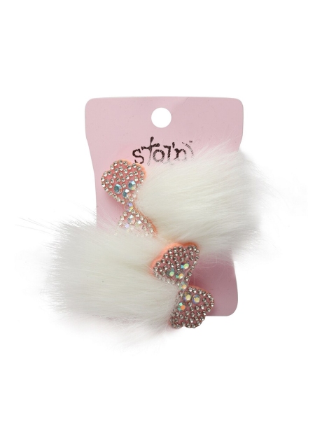 

Stoln Girls White & Pink Set of 2 Fur Alligator Hair Clip