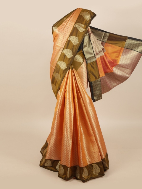 

Pothys Orange & Brown Art Silk Banarasi Saree