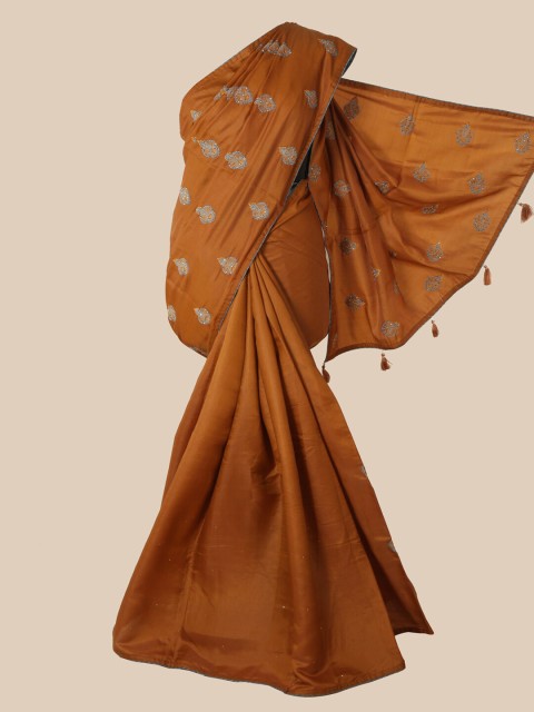 

Pothys Brown Ethnic Motifs Art Silk Saree With Tasseled Pallu